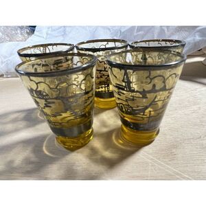 Murano Set of 5 Bernstein Farben amber shot glass